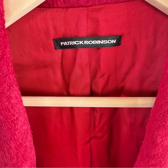 Red alpaca wool designer coat - Picture 7 of 8